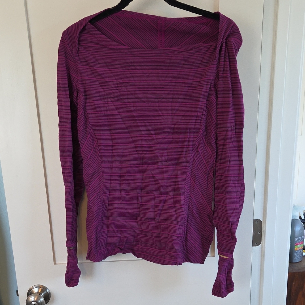 lululemon athletica Berry Striped Long Sleeve Tee